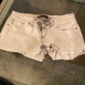 Light washed colored Levi denim short shorts